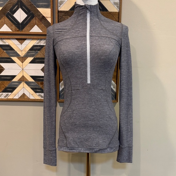 Lululemon Define Pullover Half Zip Long Sleeve Jacket Heathered Slate Grey 2 EUC - Picture 1 of 8